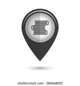 Book icon - vector icon;  black map pointer
