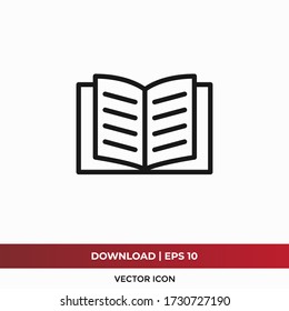 Vector de icono del libro. Signo de educación