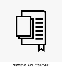 Buchsymbol, Vektorgrafik. Dateisymbol-Illustration auf weißem Hintergrund