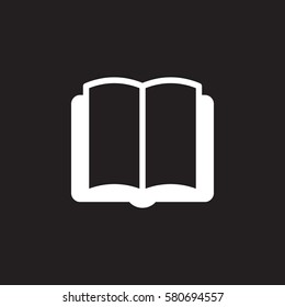 Book  icon vector, filled flat sign, solid white pictogram isolated on black. Symbol, logo illustration