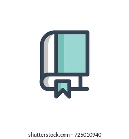 Book icon vector. Book filled outline style design