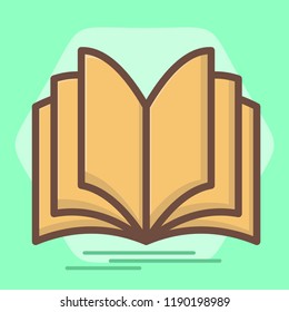 Book icon vector, flat clolors