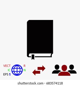 Book icon vector, flat design best vector icon