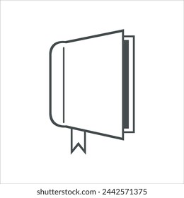 Book icon in vector. Flat style icon design. Vector illustration of Book icon. Pictogram isolated on white.