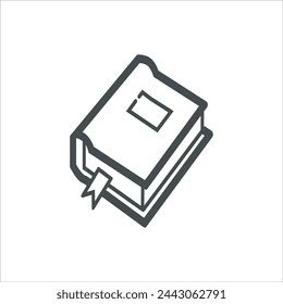 Book icon in vector. Flat style icon design. Vector illustration of Book icon. Pictogram isolated on white.