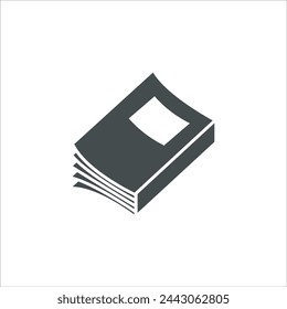 Buchsymbol in Vektor. Flaches Design von Symbolen. Vektor-Illustration des Buch-Icons. Piktogramm isoliert auf weiß.