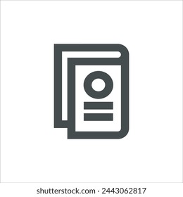 Book icon in vector. Flat style icon design. Vector illustration of Book icon. Pictogram isolated on white.