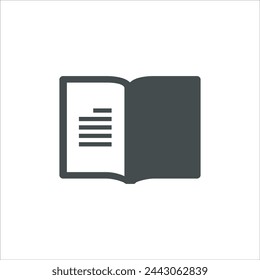 Book icon in vector. Flat style icon design. Vector illustration of Book icon. Pictogram isolated on white.