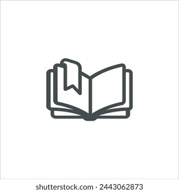 Book icon in vector. Flat style icon design. Vector illustration of Book icon. Pictogram isolated on white.