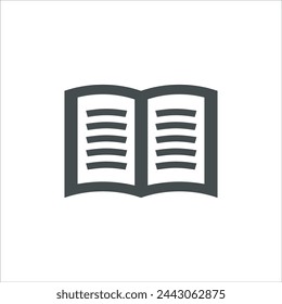 Book icon in vector. Flat style icon design. Vector illustration of Book icon. Pictogram isolated on white.