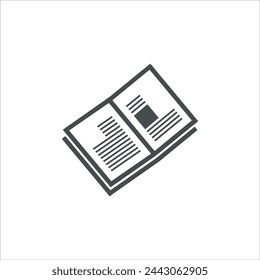Book icon in vector. Flat style icon design. Vector illustration of Book icon. Pictogram isolated on white.