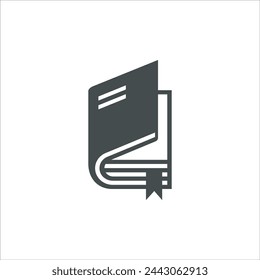 Book icon in vector. Flat style icon design. Vector illustration of Book icon. Pictogram isolated on white.