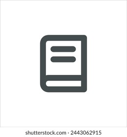 Book icon in vector. Flat style icon design. Vector illustration of Book icon. Pictogram isolated on white.