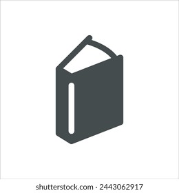 Icono de libro en vector. Diseño de icono de estilo plano. Ilustración vectorial del icono del libro. Pictograma aislado en blanco.