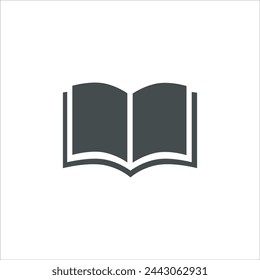 Buchsymbol in Vektor. Flaches Design von Symbolen. Vektor-Illustration des Buch-Icons. Piktogramm isoliert auf weiß.