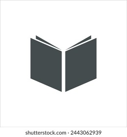 Icono de libro en vector. Diseño de icono de estilo plano. Ilustración vectorial del icono del libro. Pictograma aislado en blanco.