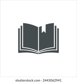 Book icon in vector. Flat style icon design. Vector illustration of Book icon. Pictogram isolated on white.