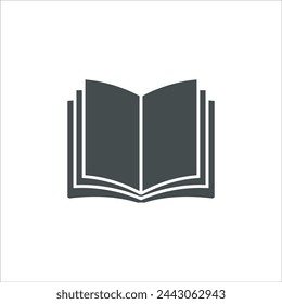 Book icon in vector. Flat style icon design. Vector illustration of Book icon. Pictogram isolated on white.