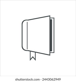 Icono de libro en vector. Diseño de icono de estilo plano. Ilustración vectorial del icono del libro. Pictograma aislado en blanco.
