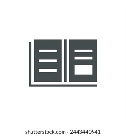 Book icon in vector. Flat style icon design. Vector illustration of Book icon. Pictogram isolated on white.