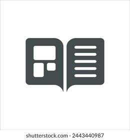 Book icon in vector. Flat style icon design. Vector illustration of Book icon. Pictogram isolated on white.