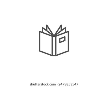 Book icon in vector. Flat style icon design. Vector illustration of Book icon. Pictogram isolated on white.