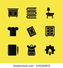 book icon. book vector icons set islamic mosque, holy quran, nightstand and books