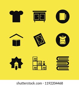 book icon. book vector icons set school, books, notebook pencil and nightstand