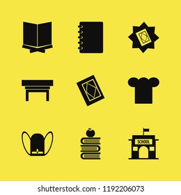 book icon. book vector icons set holy quran, school, books and apple and school book bag