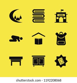 book icon. book vector icons set islam prayer, books, school and nightstand