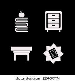 book icon. book vector icons set nightstand, holy quran and books and apple