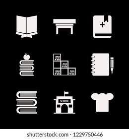 book icon. book vector icons set notebook pencil, school, bookcase and books