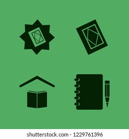 book icon. book vector icons set notebook pencil, school and holy quran