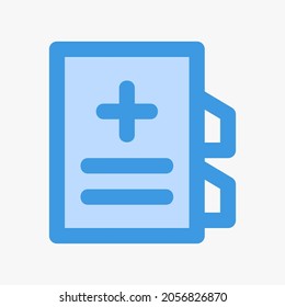 Book icon vector illustration in blue style about medical, use for website mobile app presentation