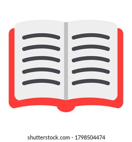 Book icon vector illustration in flat style for any projects, use for website mobile app presentation