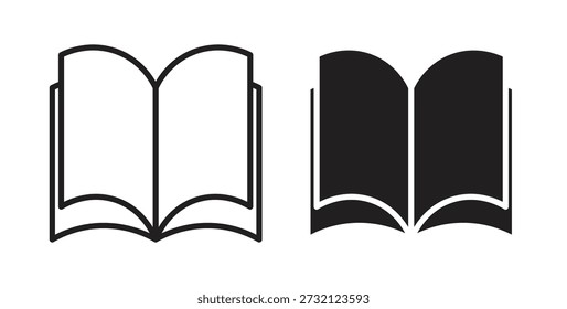 Icono de libro. Ilustración vectorial, plano y carrera