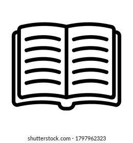 Book icon vector illustration in line style for any projects, use for website mobile app presentation