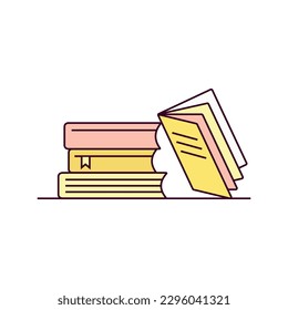 Book Icon Vector Illustration. Book Lineal Color Icon