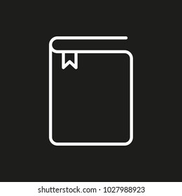 Book icon vector illustration. Linear symbol with thin outline. The thickness is edited. Minimalist style.