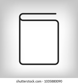 Book icon vector illustration. Linear symbol with thin outline. The thickness is edited. Minimalist style.