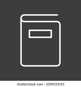 Book icon vector illustration. Linear symbol with thin outline. The thickness is edited. Minimalist style.