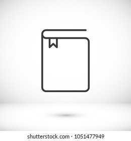 Book icon vector illustration. Linear symbol with thin outline. The thickness is edited. Minimalist style.