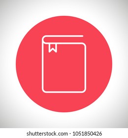 Book icon vector illustration. Linear symbol with thin outline. The thickness is edited. Minimalist style.