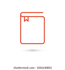 Book icon vector illustration. Linear symbol with thin outline. The thickness is edited. Minimalist style.