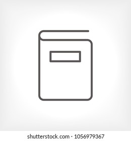 Book icon vector illustration. Linear symbol with thin outline. The thickness is edited. Minimalist style.