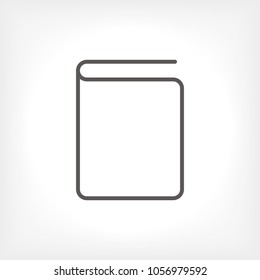 Book icon vector illustration. Linear symbol with thin outline. The thickness is edited. Minimalist style.