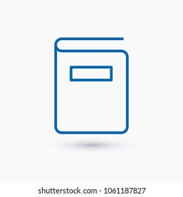 Book icon vector illustration. Linear symbol with thin outline. The thickness is edited. Minimalist style.
