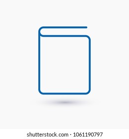 Book icon vector illustration. Linear symbol with thin outline. The thickness is edited. Minimalist style.