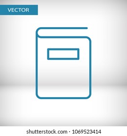 Book icon vector illustration. Linear symbol with thin outline. The thickness is edited. Minimalist style.