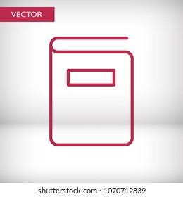 Book icon vector illustration. Linear symbol with thin outline. The thickness is edited. Minimalist style.